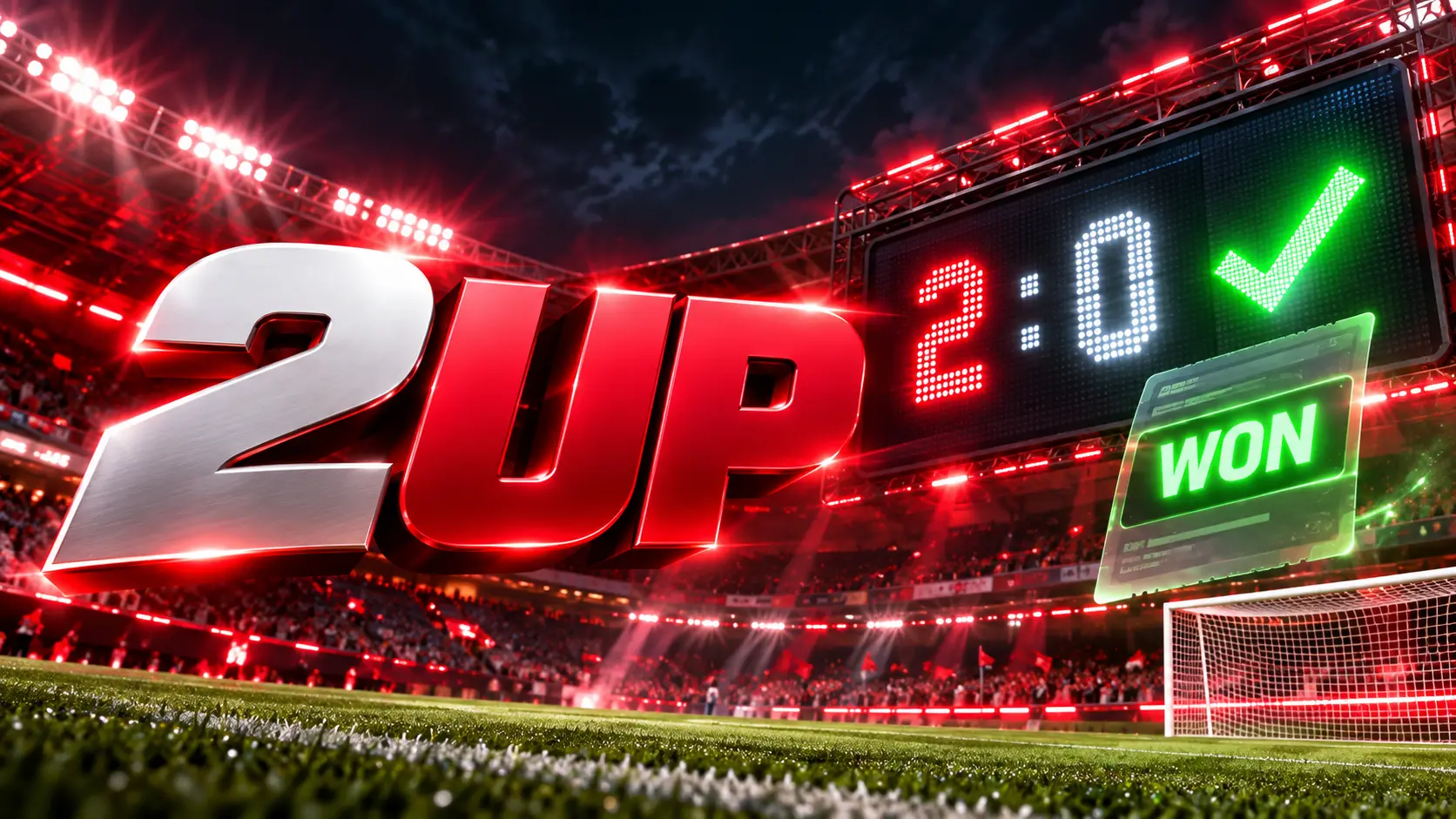 2UP-Aktion: 2:0 auf der Anzeigetafel und ein gewonnener Wettschein in einem roten Stadion